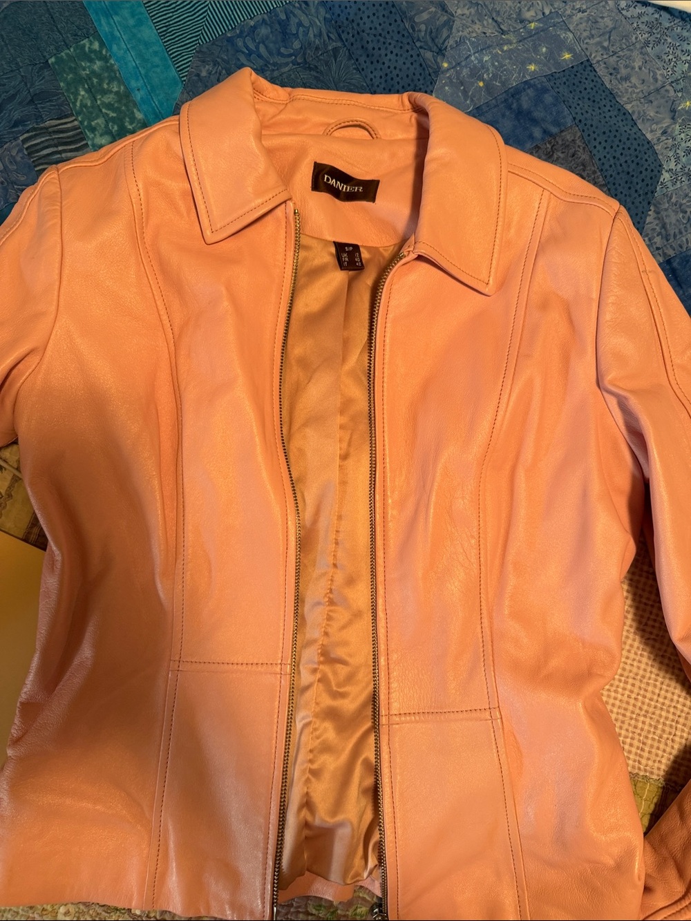 Danier Peach Leather Zip-Front Women's Jacket